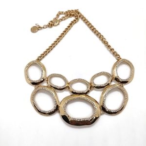 Dana Buchman gold tone oval rhinetone necklace